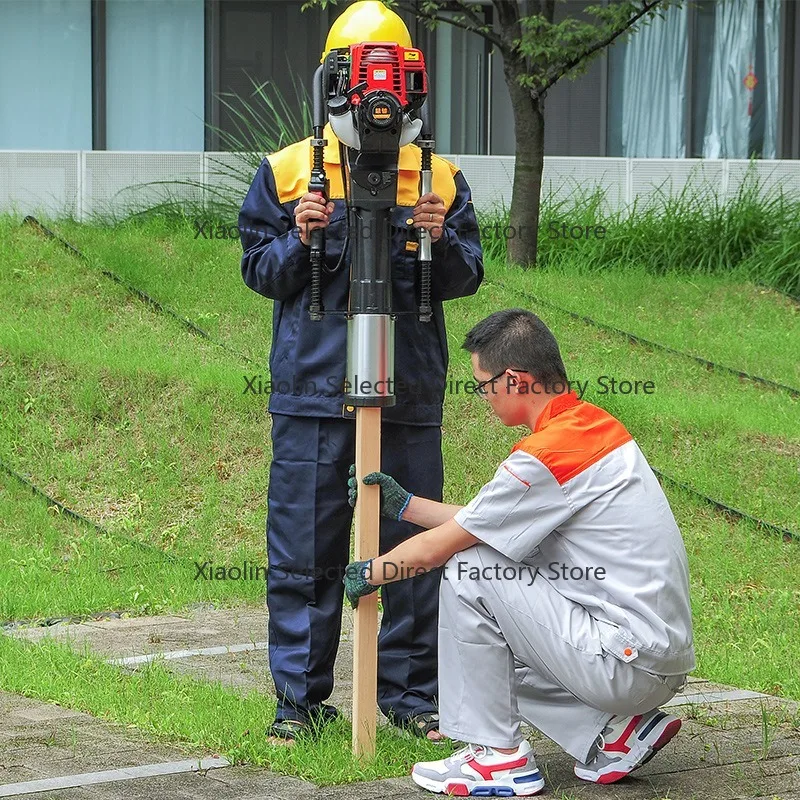 4 Stroke Handheld Gasolin-e Post Driver Portable Pile Driver For Flood Control Pasture Fence Pile Driving