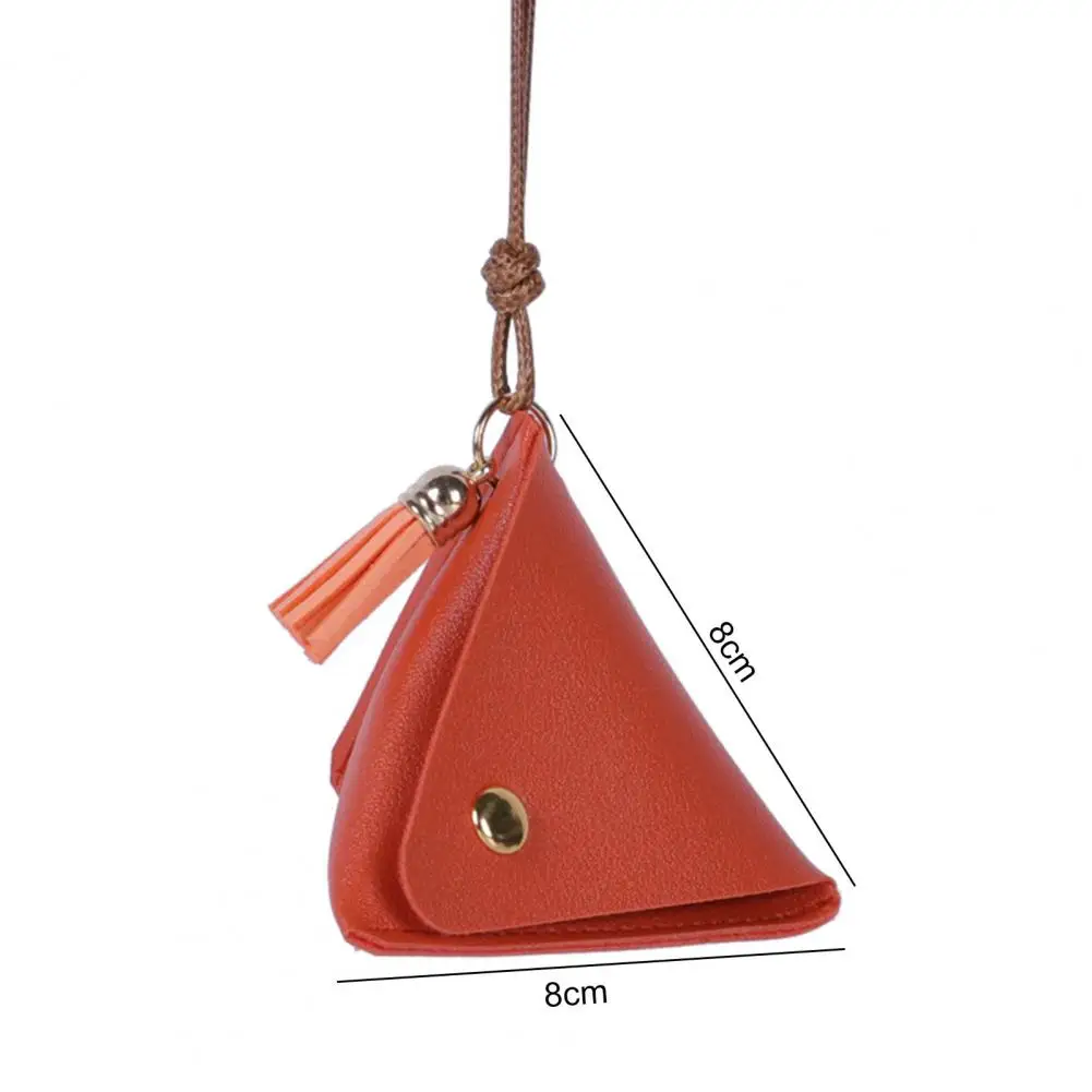 Coins Bag Cute Shape Design Solid Color Buckle Closure Bright-colored Daily Storage Triangle Change Wallet Travel Use
