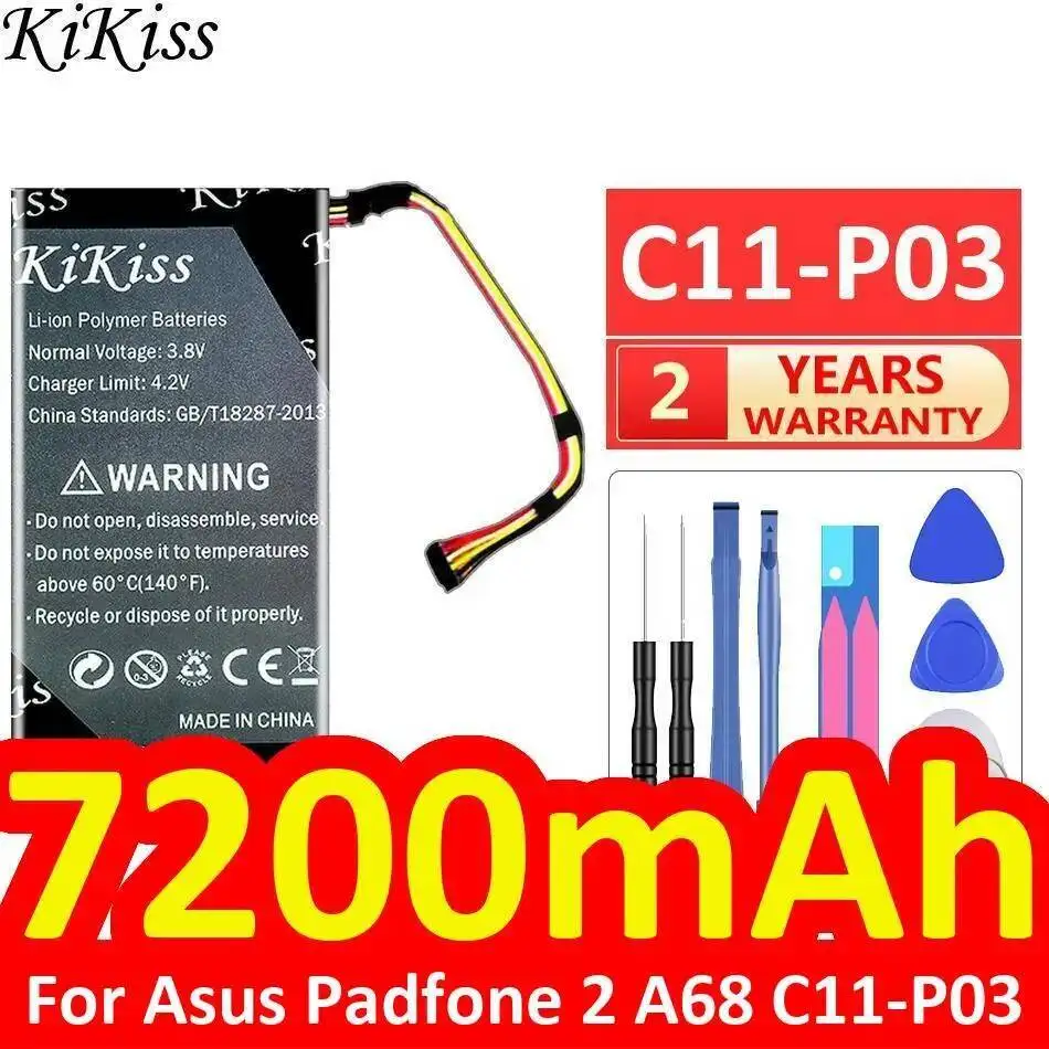 بطارية الجهاز اللوحي لجهاز Asus Padfone 2 A68 PC C11-P03 أداء جيد بديل ممتاز 7200Mah