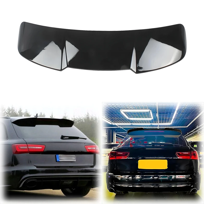2012 213 2014 2015 2016 2017 2018 For Audi A6 RS6 Look 4G C7 Avant Rear Roof Spoiler Wing Lip Glossy Black High Quality ABS