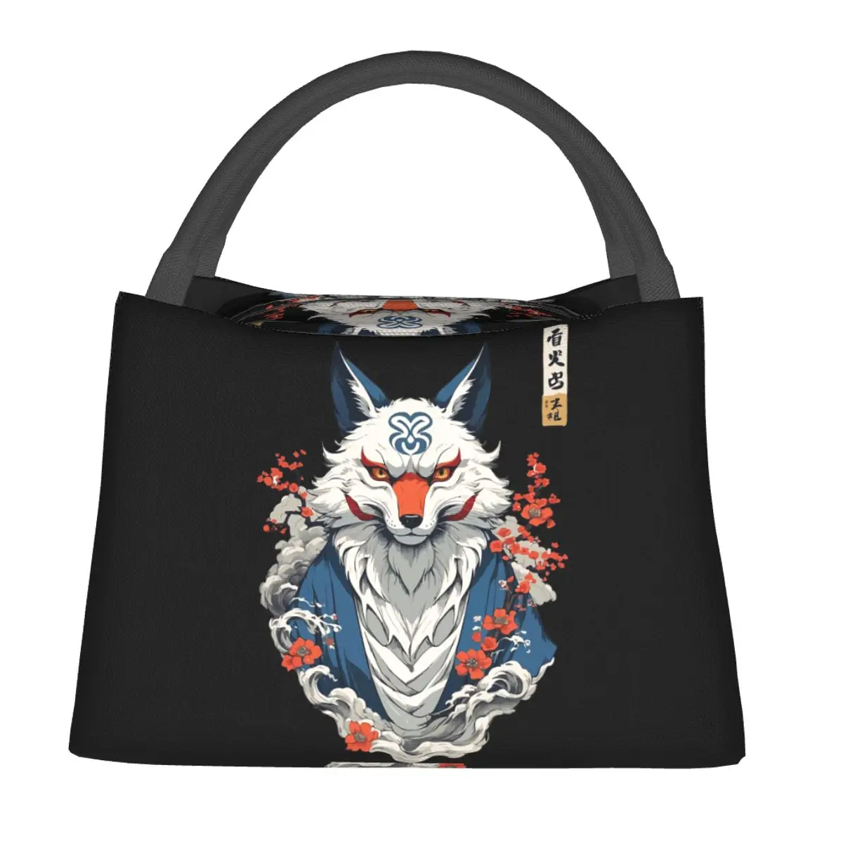 Kitsune Fox Spirit Aesthetic Yokai Japan Art Lunch Bags Bento Box Lunch Tote Picnic Bags Thermal Bag for Woman Children Office