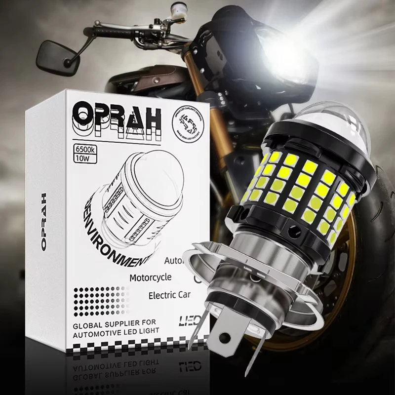 

Oprah H4 LED Motorcycle Super Bright Headlight Bulbs 12V 4800LM 3030 Led Moto Light Hi Lo Beam 6000K White Lamp Canbus 9003 HB2