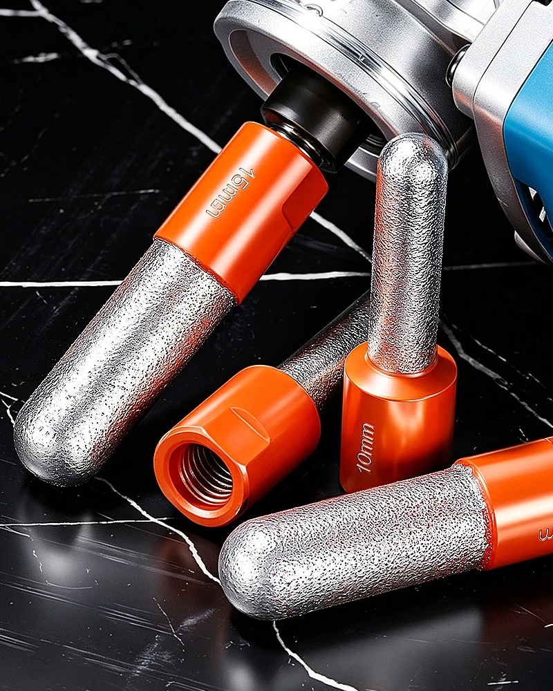 M10 Thread Vacuum Brazed Diamond Finger Bits Ball End Mill For for Tile Ceramic Marble Granite Angle Grinder Milling Tools