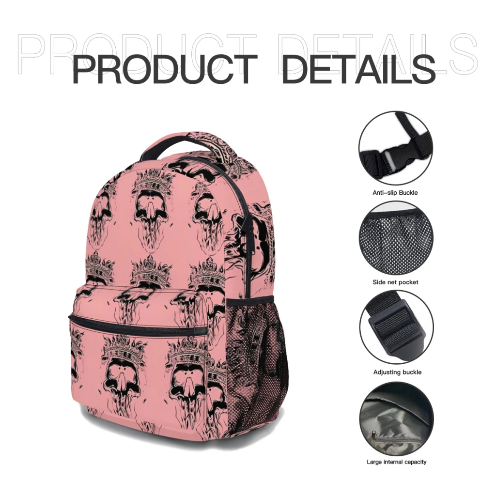 Dark man New Female Fashion High Waterproof College zaino Laptop Travel Book Bag 17 pollici