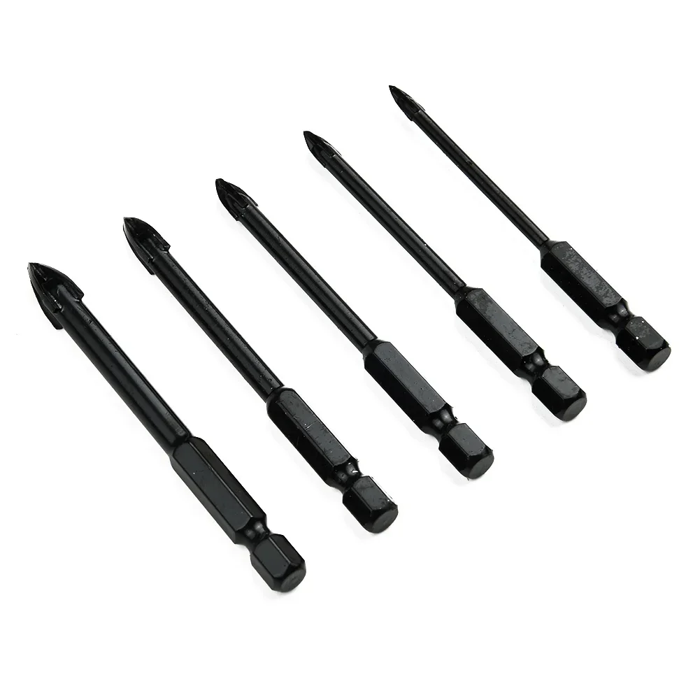 New 5Pcs Drilling Tool Efficient Drilling Tool Multifunctional Cross Alloy Drill Bit Tip