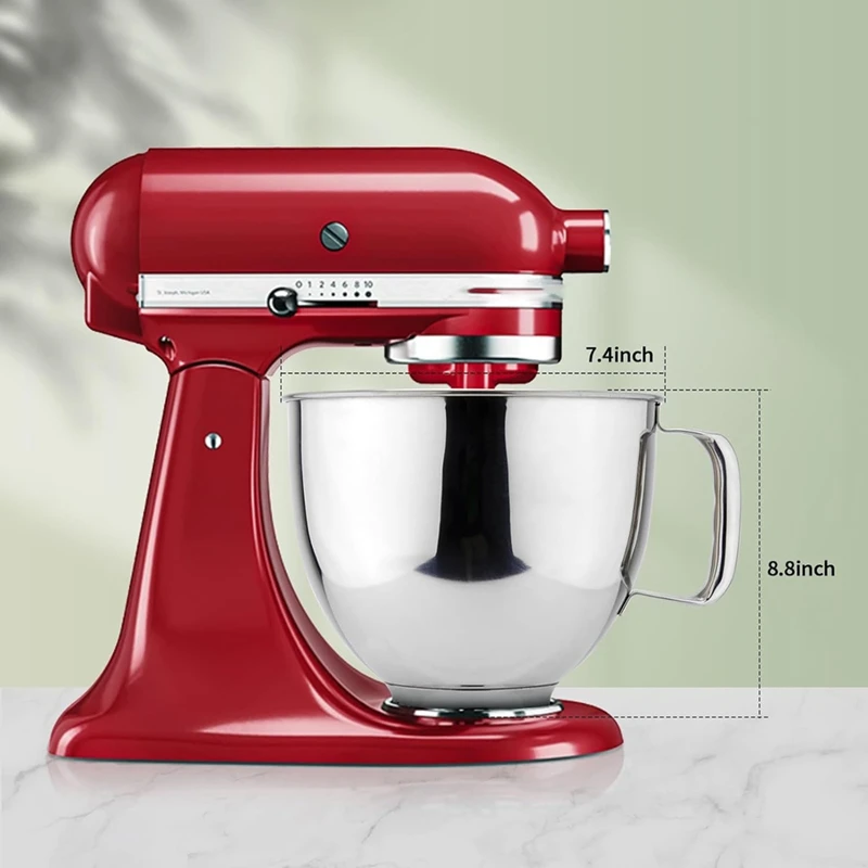 Mangkuk Mixer Stainless Steel 5QT, kompatibel dengan untuk KITCHENAID TILT-HEAD STAND Mixer 4.5-5 Quart, 5 Quart Mixing Bowl