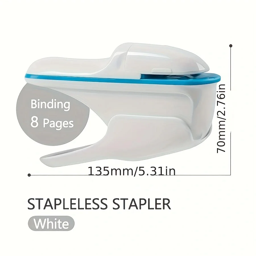 7-page capacity non-stapler: Handheld mini safe for business and school paper binding!