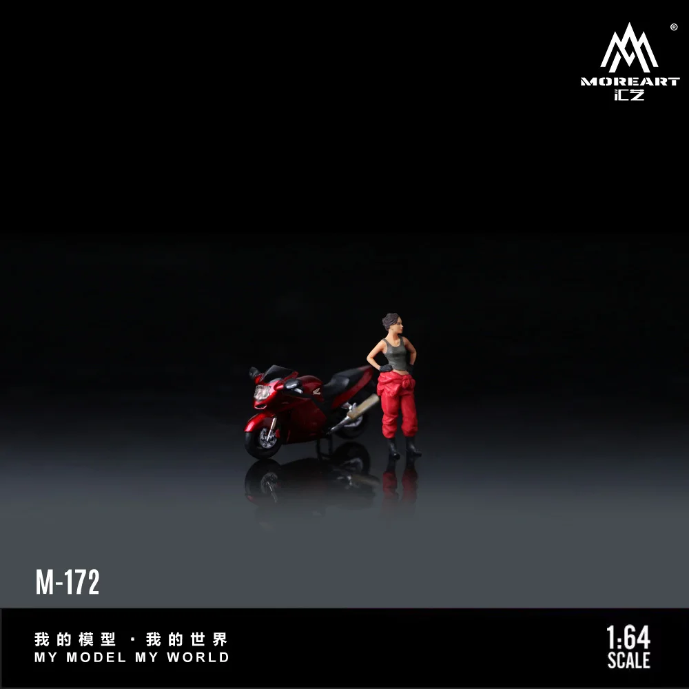 MoreArt 1:64 CBR1100XX نموذج راتينج لشخصية الدراجة النارية باللون الأحمر المعدني، هدية عرض لتزيين المشهد المصغر