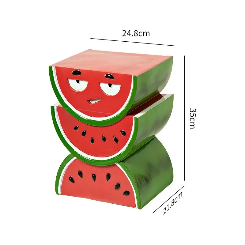 Watermelon Low Shoe Changing Stool Living Room Home Small Coffee Tle Decoration Ornament