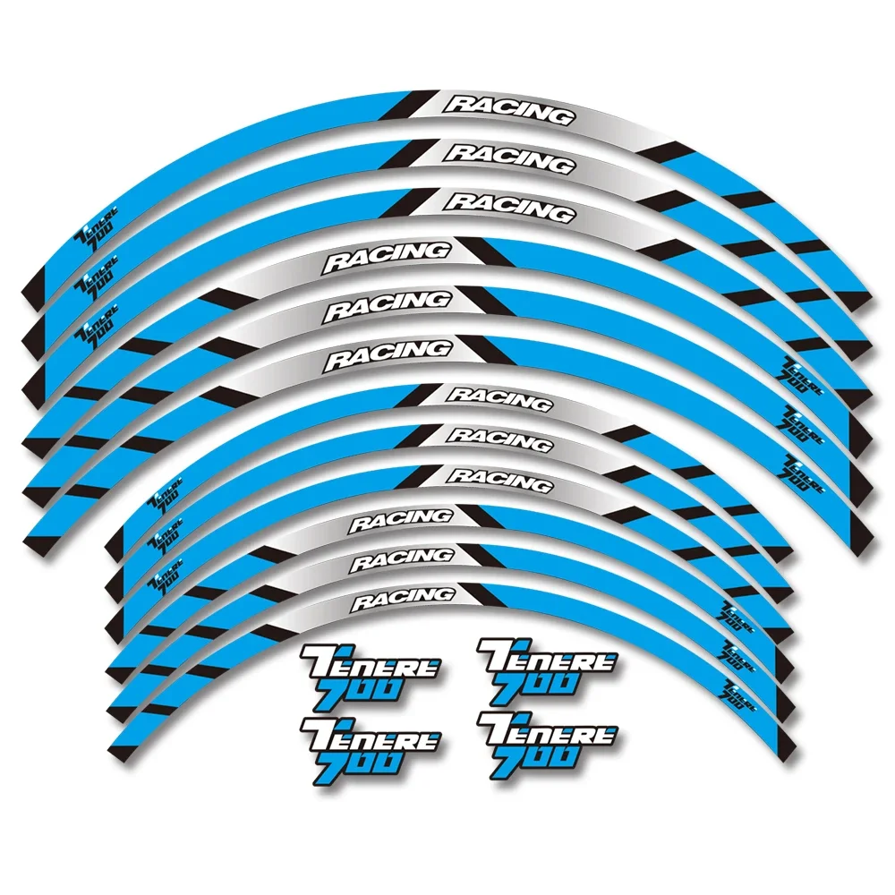 Motorcycle Reflective Wheel Sticker Hub Decals Rim Stripe Tape Kit For Yamaha Tenere700 World Raid Tenere 700 XTZ 07 T7