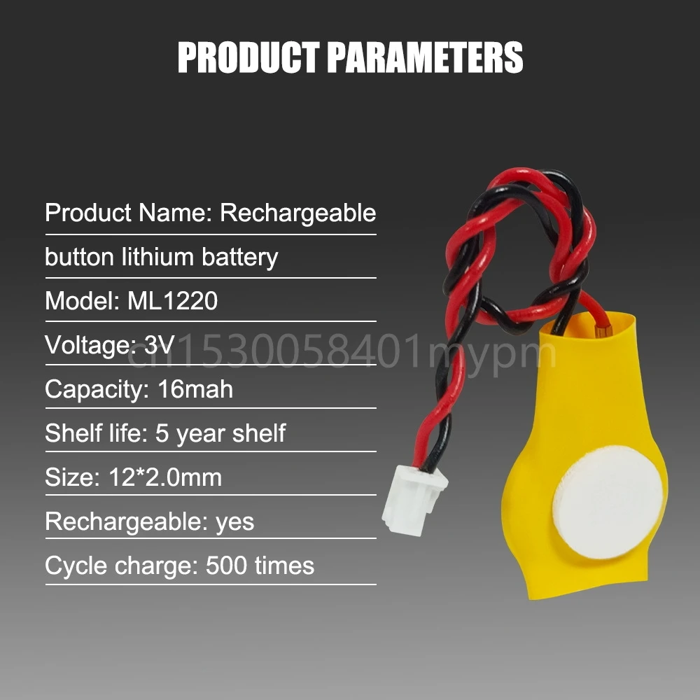 50PCS Dewtox ML1220 3V Motherboard CMOS Rechargeable Lithium Battery for Notebook Motherboard Battery Ribbon Battery