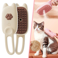 3 in 1 Cat Vacuum Steam Brush,Electric Pet Hair Removal Tool,Dog Steamy Brush Cleanser,Soft Rubber Massage Comb,Pet Grooming