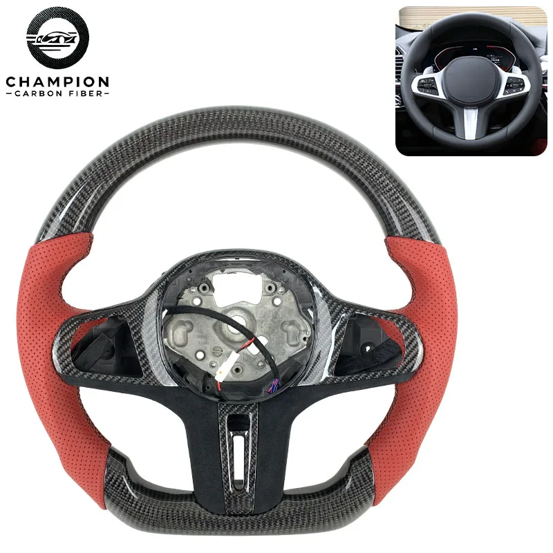 

For BMW X7 X6 X5 X4 X3 Leather Carbon Fiber Steering Wheel G30 G32 G34 G36 G42 G80 G06 G10 G11 G14 G15 G16 G20 Car Accessories