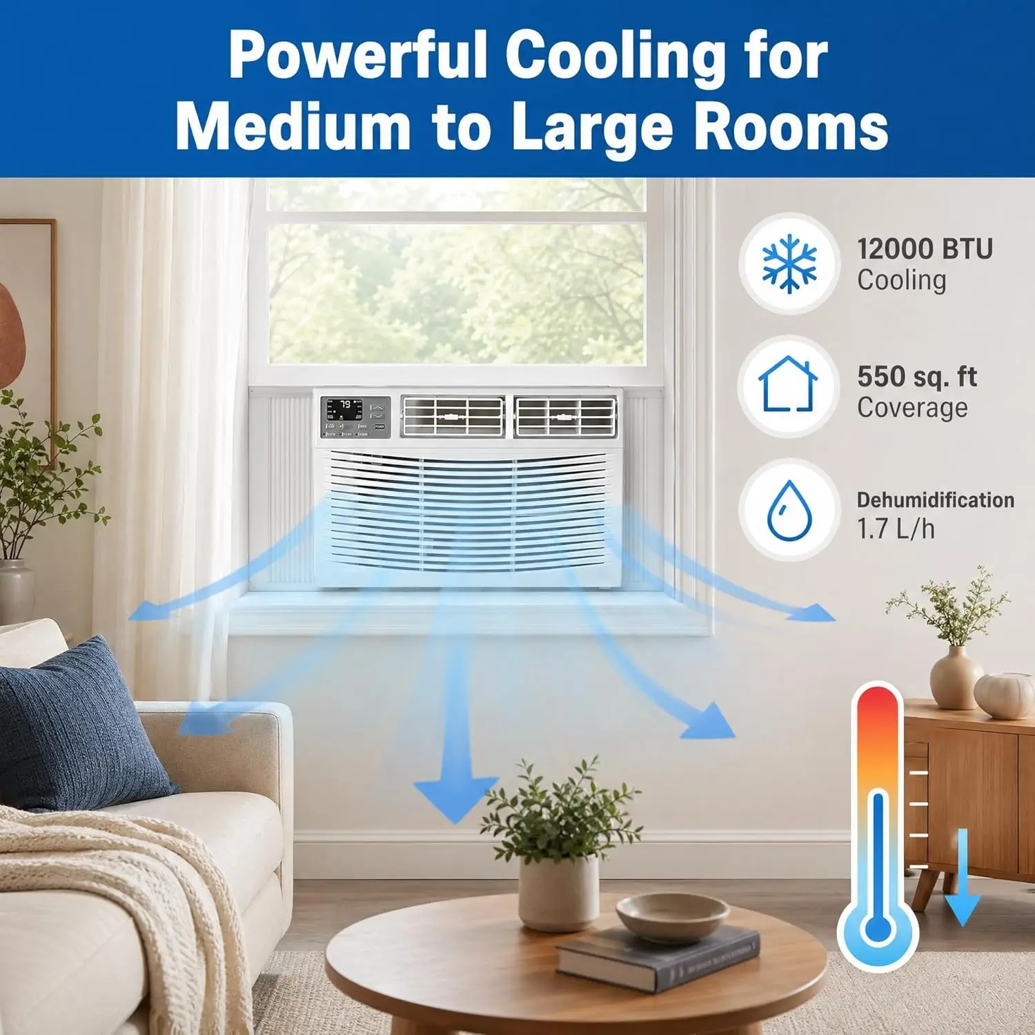 

Garvee 12.0 CEER 12000 BTU Smart Window Air Conditioner 2 Pack, WiFi & Remote Control In-Window AC Unit for Rooms Up to 550 Sq.Ft