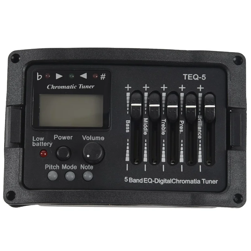 

ABVH-2X 5 Band Preamp EQ Equalizer Classical Acoustic Guitar Amplifier Digital Blend Tuner Piezo Pickup Without Tail Pin