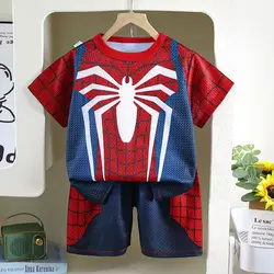 New Spider Children's Top and Bottom Clothes Set Man Children's Quick Drying Set Small Sets Clothing