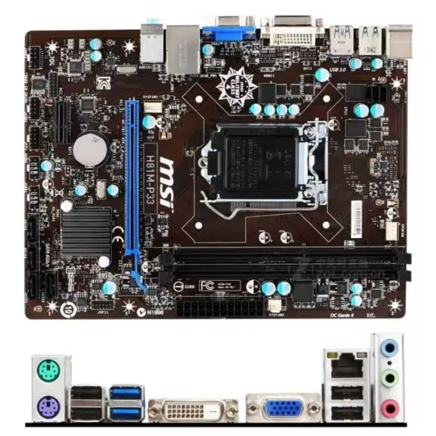

Материнская плата MSI H81M-P33 1150 поддерживает процессоры 4-го поколения, версию 3, DDR3.