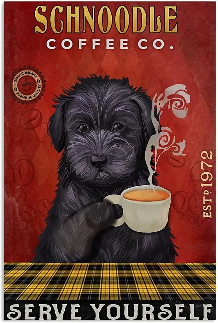 MATou Christmas Metal Coffee Company Schnoodle for Bars Club Cafes Pubs 8x12 in Wall Decor Tin Sign Home Decor Home Art Metal Si