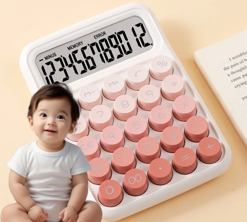 

12 digit calculator with large button - perfect for students, office calculator with large button display (no battery)