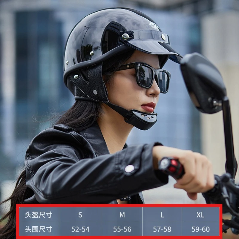 GXT Japanese Style Vintage Half Helmet Lightweight Small Helmet Summer Scooter Motorcycle Electric Bike Helmet for Men Women