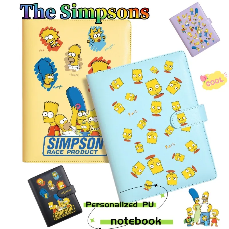 

The Simpsons notebook cute fashionable cartoon personalized creative loose-leaf A6 notebook PU diary gift for friends' birthdays