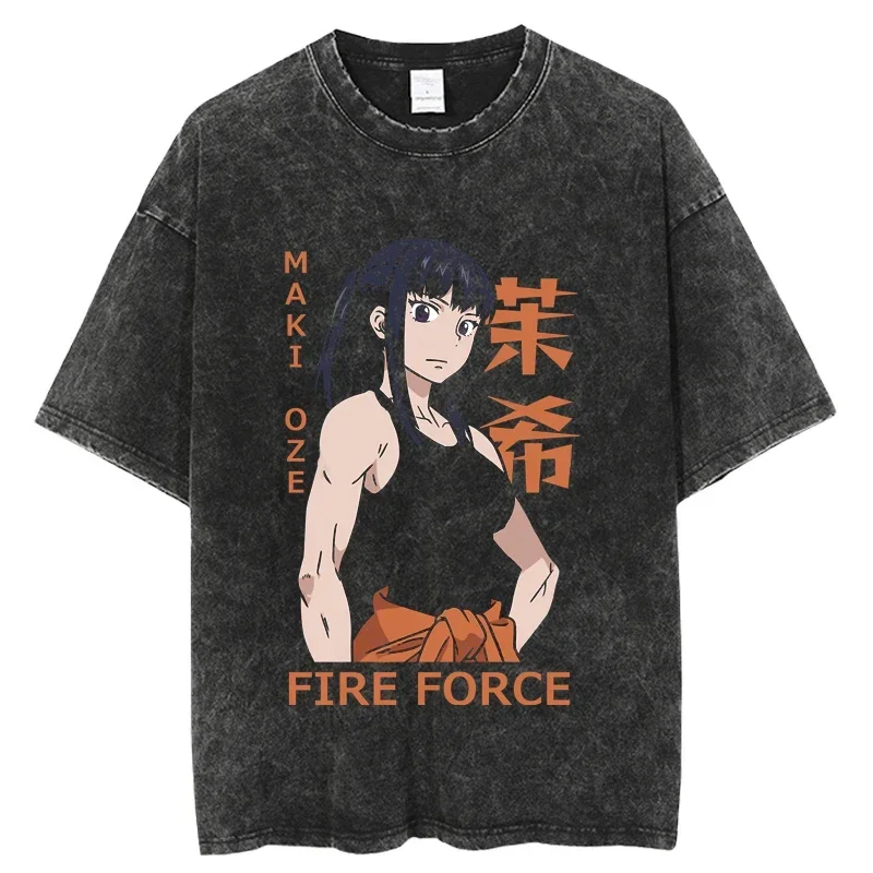 

Fife Force Japanese Anime T Shirt Men Tops Harajuku Washed Streetwear Summer Short Sleeve Graphic Tees Unisex Cartoon Tshirt