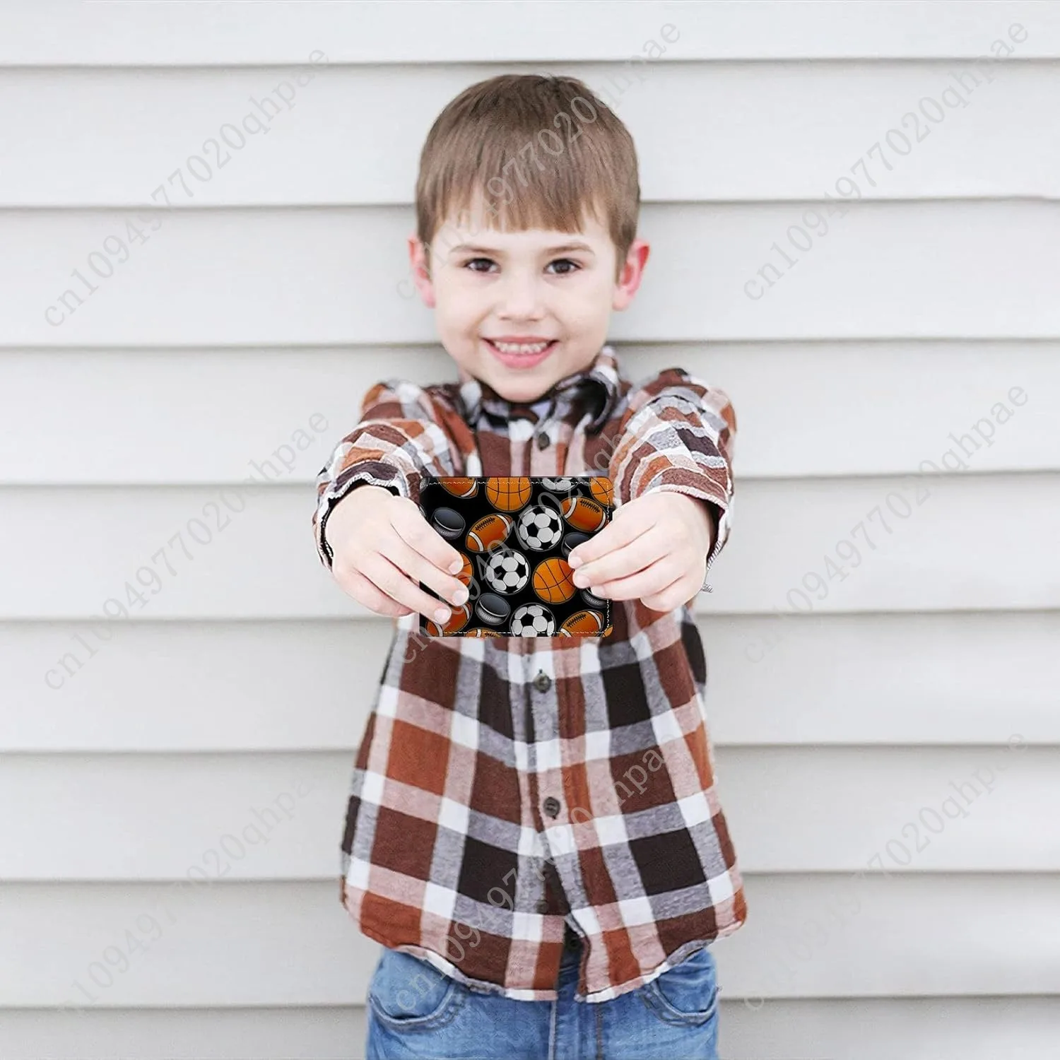 Cool Wallet for Boys - Teen Boys Wallet Ball Print with Coin Pocket ID Window Credit ID Card Cash Holder Bifold Rfid Blocking Zi