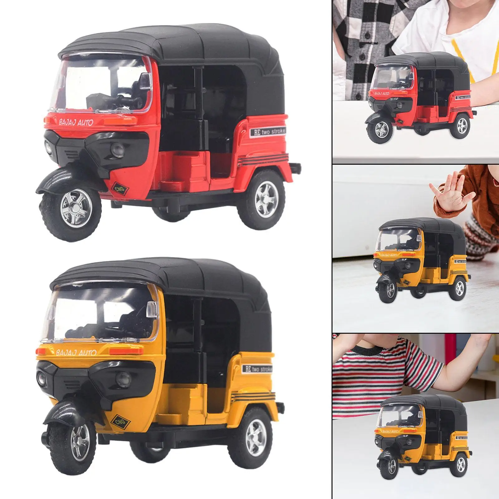 

1:14 Scale Tricycle Model Ornament Shape Recognition Vehicle Toy Miniature