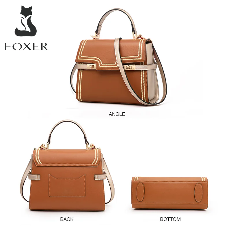 Imagem -02 - Foxer-bolsa Mid Feminina Bolsa Crossbody Alta Capacidade Bolsa de Ombro Couro Dividido Bolsa de Luxo Flap Messenger Senhoras Elegante Mulheres