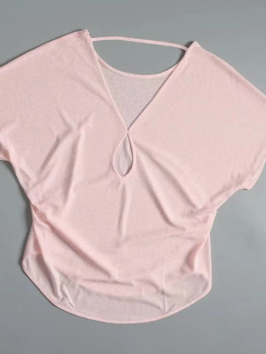 여성용 요가 탑 루즈핏 러닝 티셔츠 홀로우 아웃 바오르트 스웨트 필라테스 피트니스 커버업 여름 출퇴근용 순색