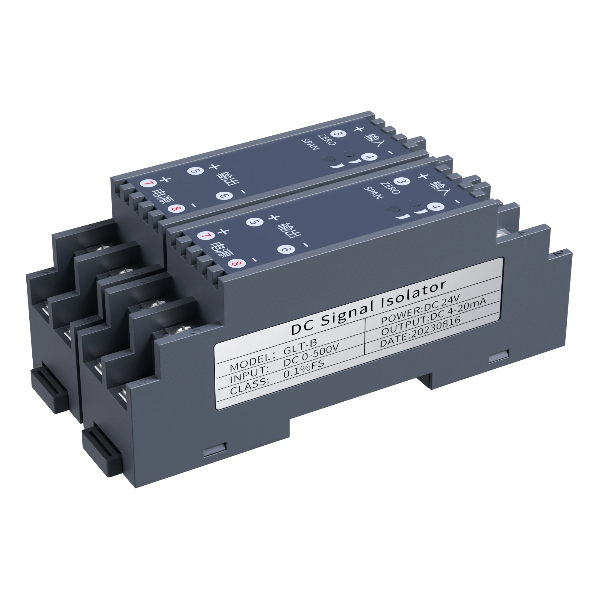 Convertitore di segnale piccolo GLT-B -10A -10A -2000V -2000V a 4-20mA 0-10V 0-5V Isolatore di segnale RS485 Trasmettitore di segnale analogico DC24V