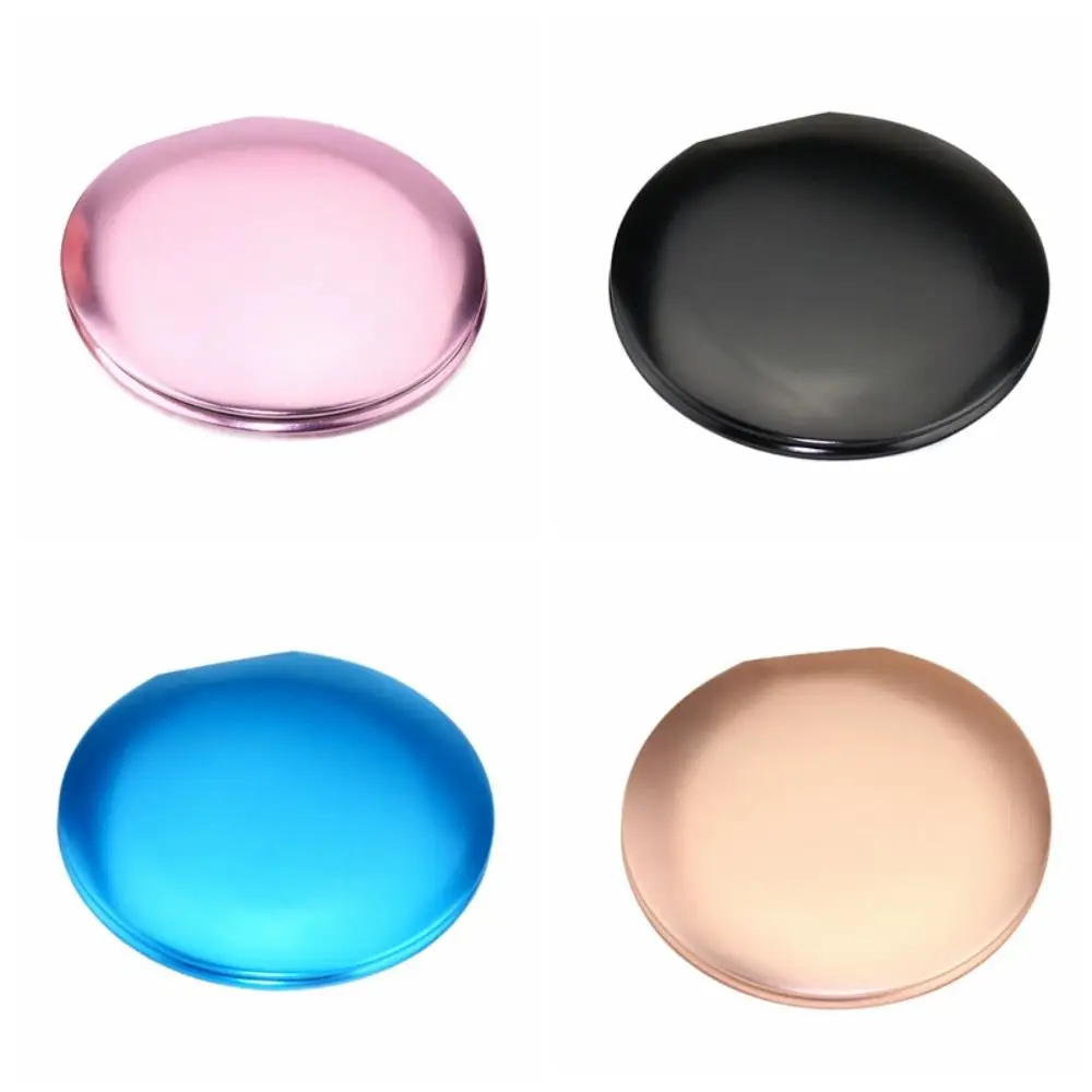 Espejo de maquillaje plegable redondo, Mini espejo de cosméticos de doble cara, herramientas de cosméticos de Color sólido