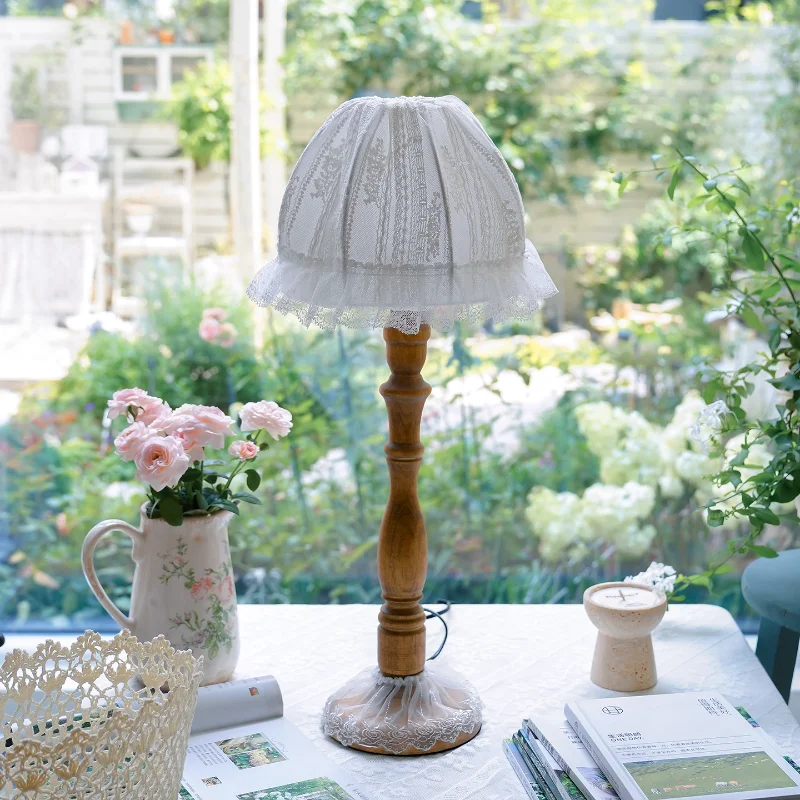 

European warm style light luxury solid wood American rural retro desk lamp bedroom bedside lamp master bedroom cabinet lamp