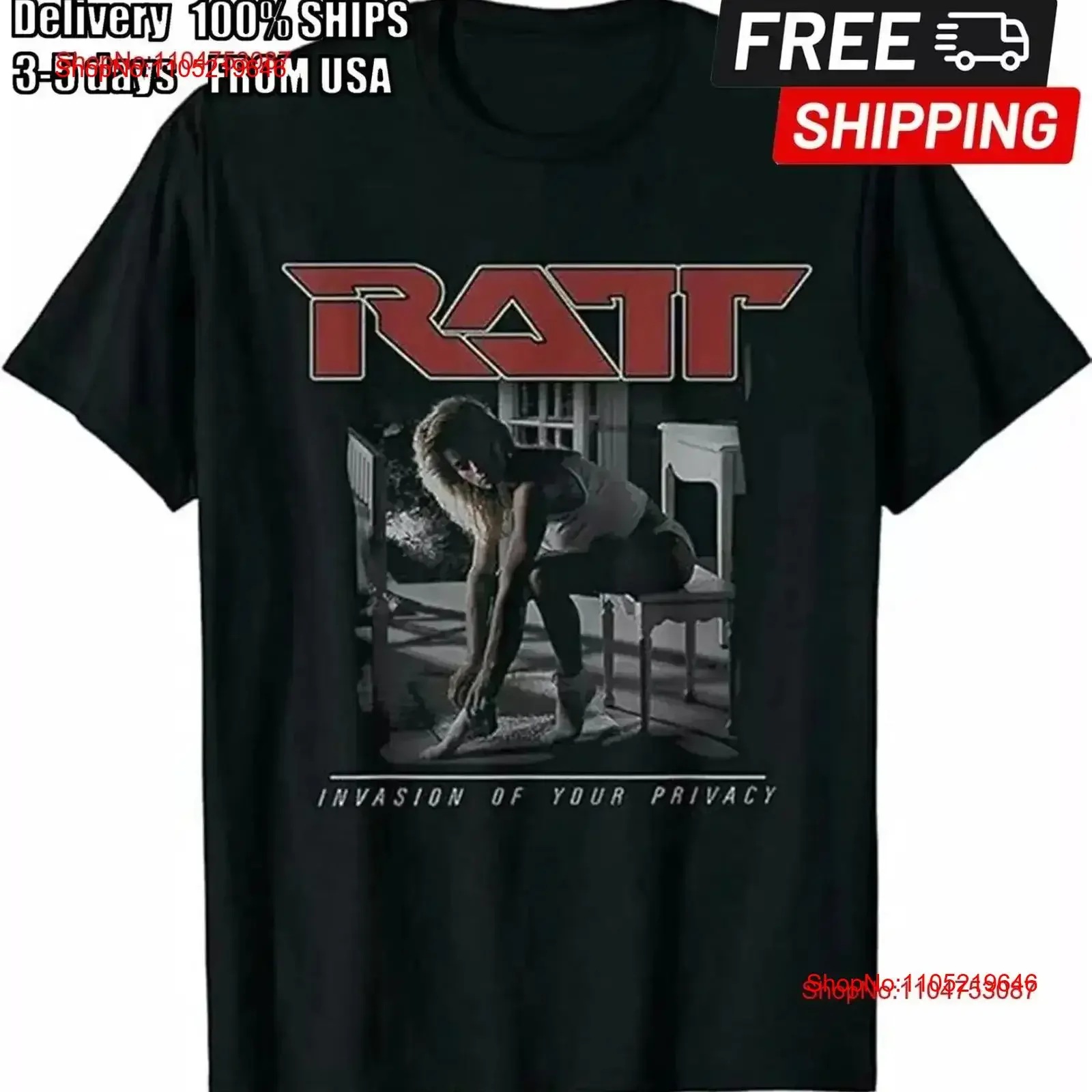 Vtg ratt invasão da sua privacidade t camisa banda de música tamanho completo s 4xl vintage lavado moda elegante streetwear macio respirável