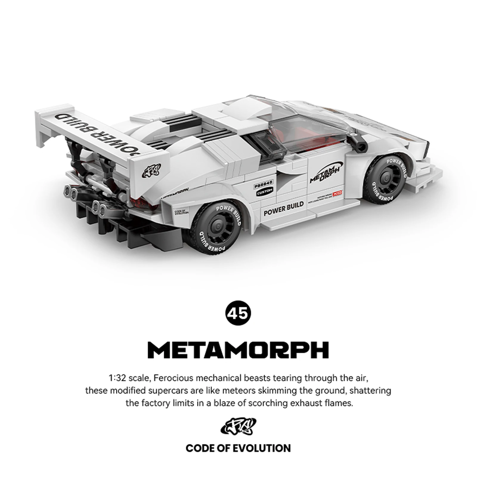 Kit de blocs de construction de modèle de voiture de course technique PB8845, véhicule de ville de sport, briques à assembler, jouet pour enfants et adultes, cadeau (338 pièces de briques)