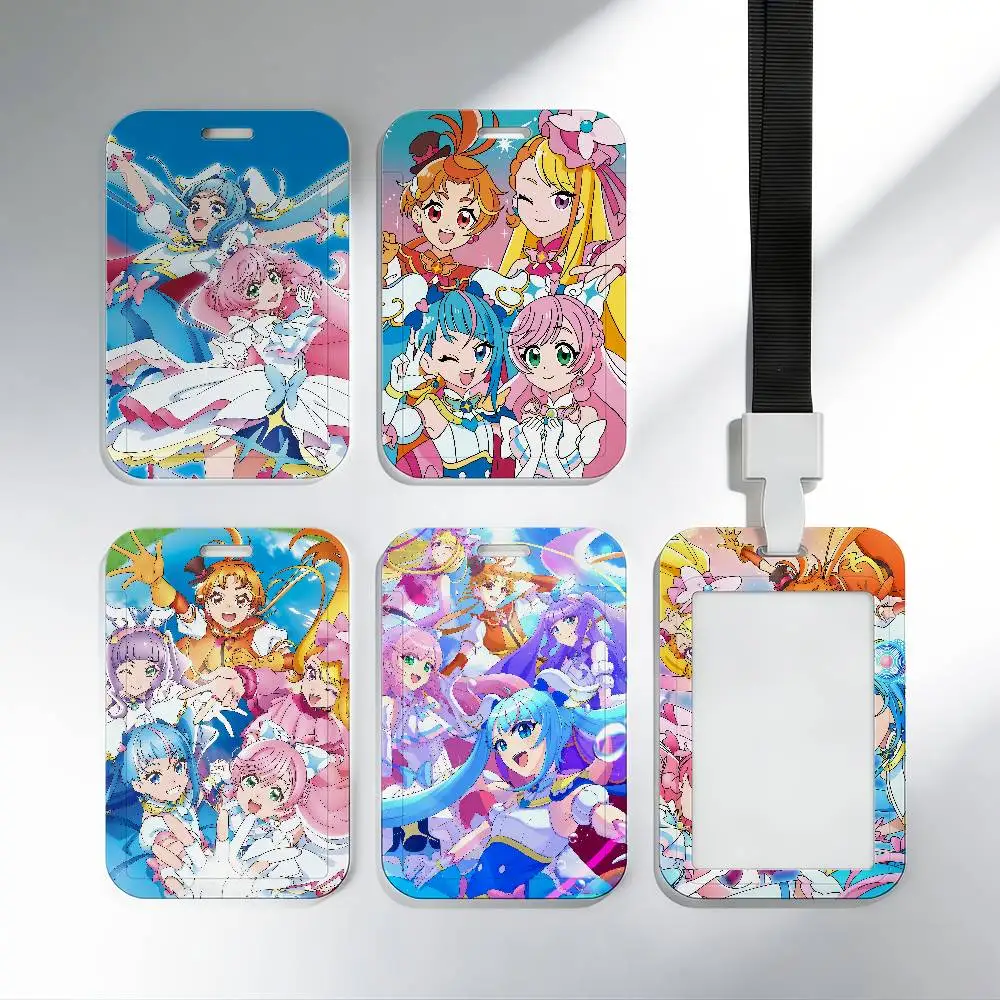 anime cute h-Hirogaru Sky Pretty Cure  Precure Sliding Card case ID Name Badge Holder Pass Card Cover Students Card Bus Holder