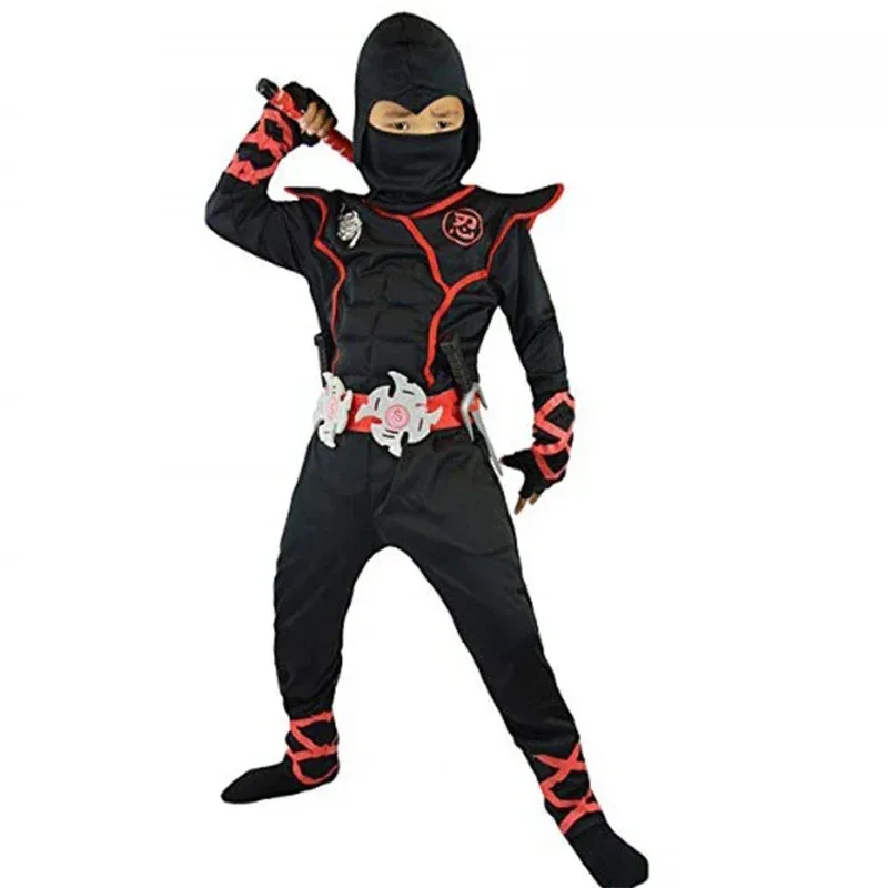

Red Ninja Costume Boy Halloween Japanese Samurai Costume Kid Ninja Jumpsuit with Ninja Foam Accessories Best Children Gift