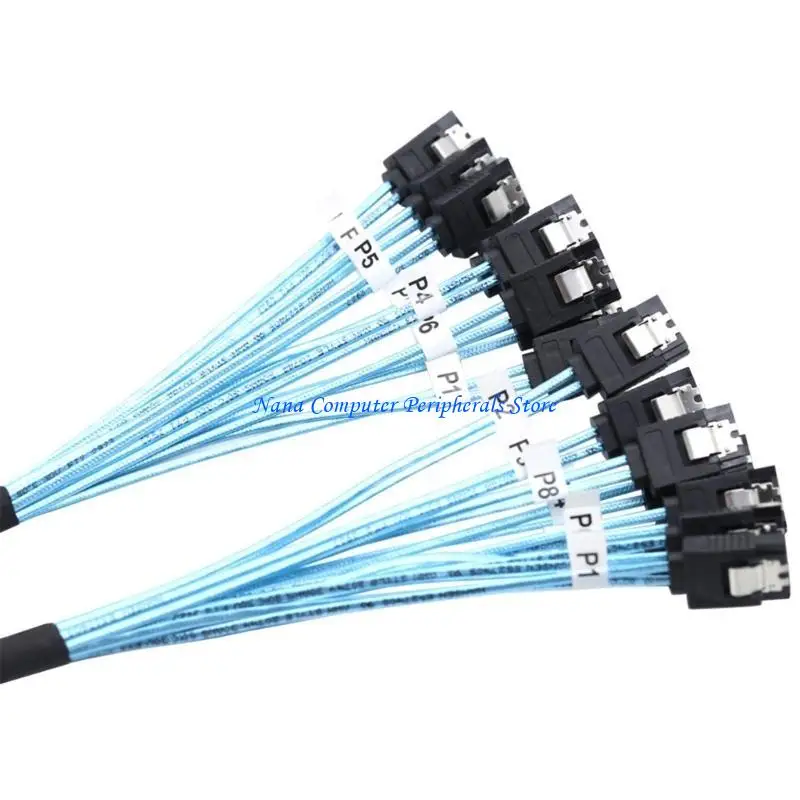 

F68C Pack Of 8 SataSAS Cable SATAIII Cable Set, Fast Speed Data Transfer for HDD/SSDs and Drive