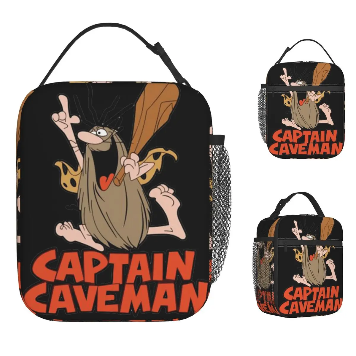 

Сумка для обеда «Капитан пещерный человек», портативная коробка для завтрака, унисекс, школьная сумка-холодильник с графическим рисунком, забавная сумка-тоут Оксфорд, сумки для еды