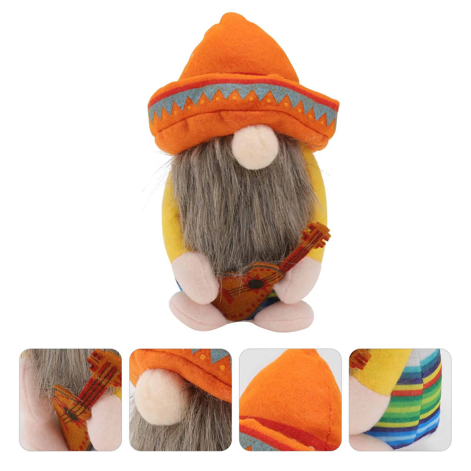 

1Pcs Mexican Straw Hat Gnome Adorable Faceless Cloth Decor for Desk Office Study Room Table Showcase Photography Prop Gift