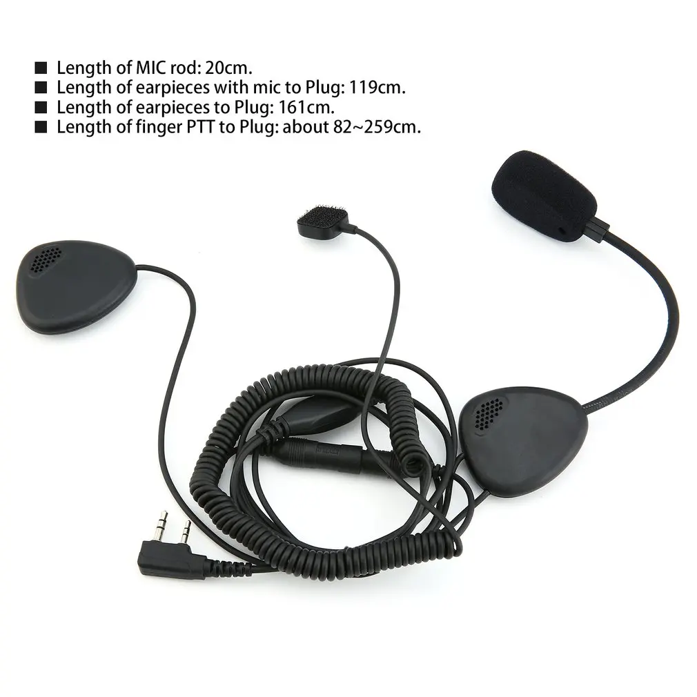 Auriculares PTT para casco de motocicleta, cascos con control de cable, compatible con micrófono de voz de doble canal Para Kenwood TYT Baofeng UV-5R RETEVIS H777 PUXING