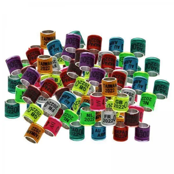 Aluminum Bird Leg Bands Multicolor Tag Rings Pigeon Foot Round Clips for Aviary Racing Accessories