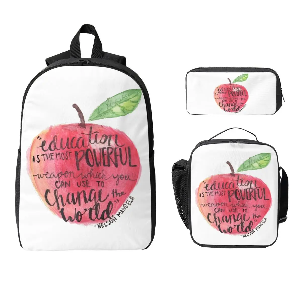 

Teacher Quote Backpack Student Boys Girls BookBag School Bag Computer Shoulder Bags 3ps Insulated Lunch Bag Pencil Case