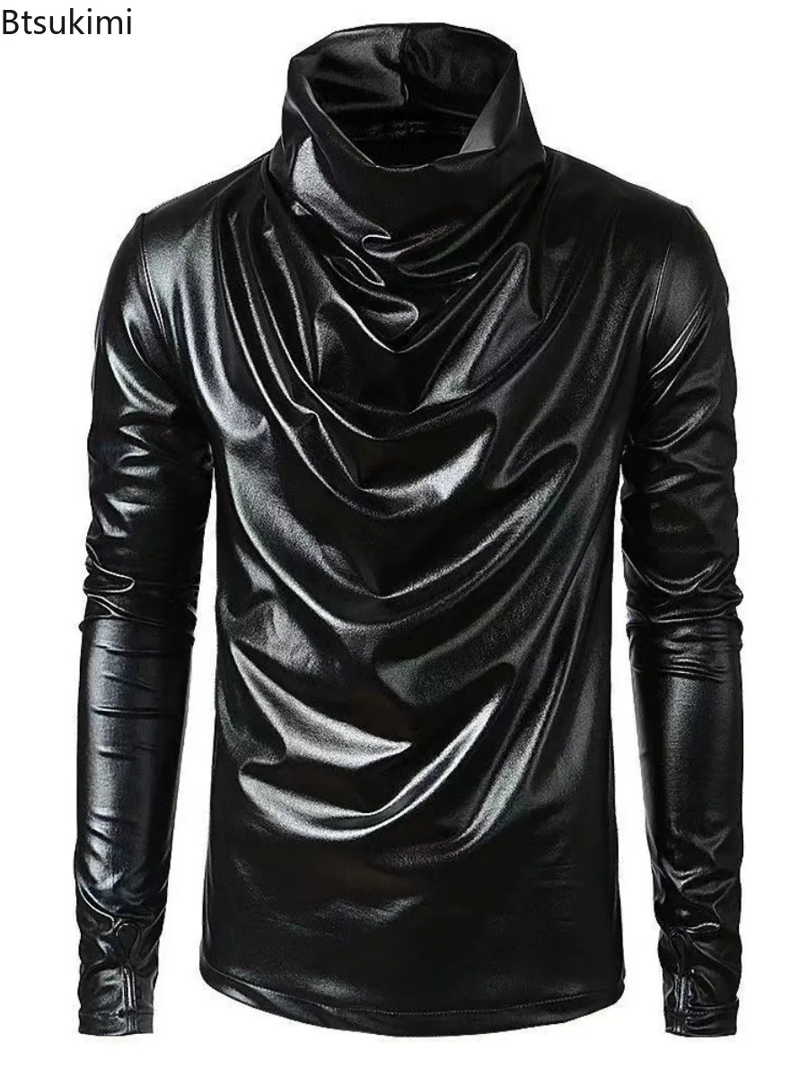 

New 2026 Men's Smooth Sweatshirt Tops Streetwear Nightclub Youth Trend Campus Performance Male Long-Sleeve Tops Mens Clothing