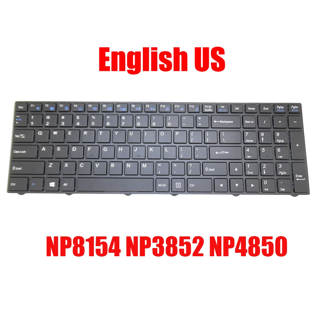 English US Laptop Keyboard For Sager NP8154 NP3852 NP4850 N850EZ N850EL P955EE6 Black With Backlit New