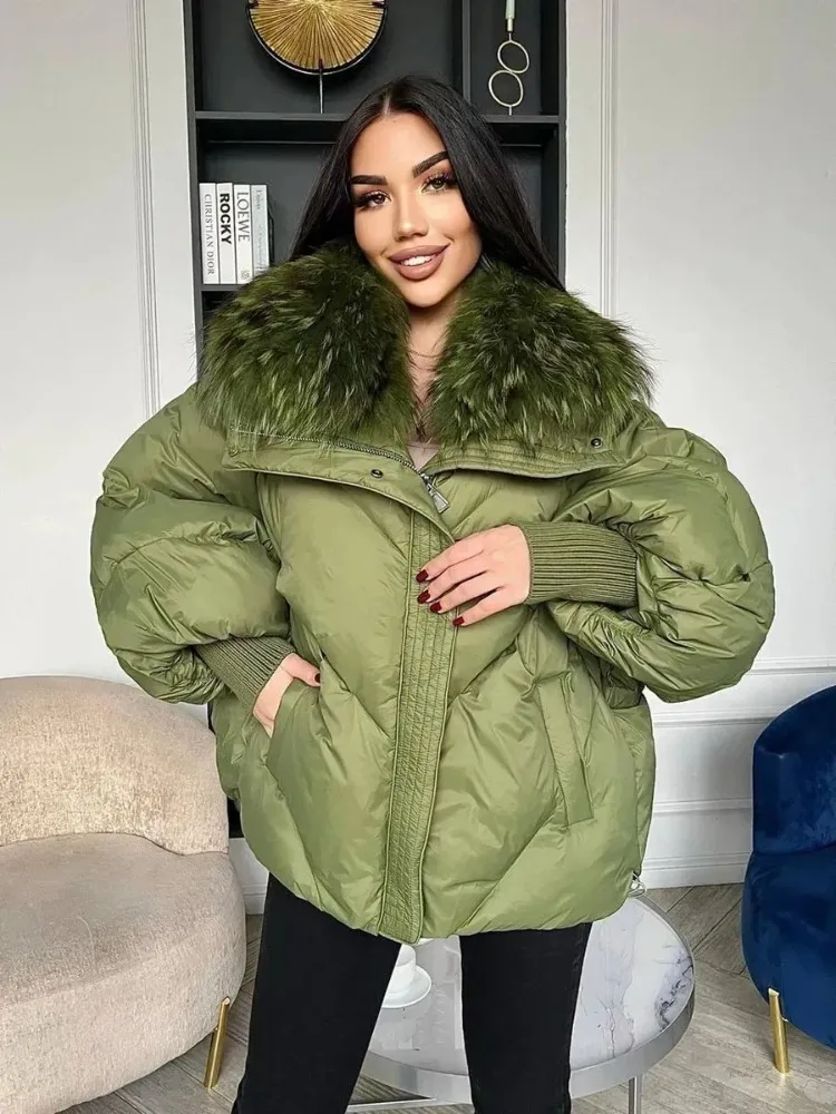 Women's Winter Down Jacket Real Fur Collar Luxury High Quality Clothing Jackets with Natural Fur for Women Down Coats & Parkas
