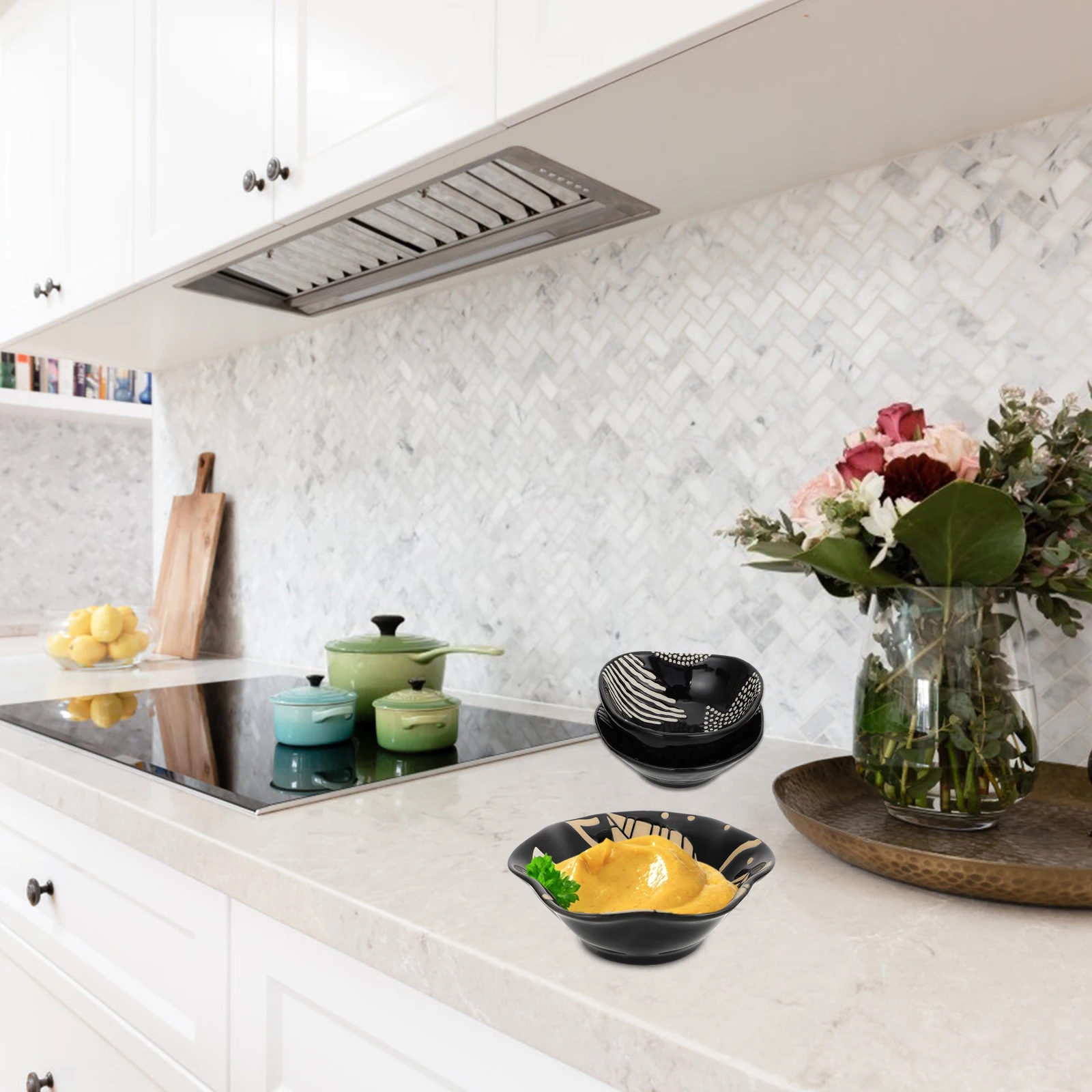 

4Pcs Ceramic Sauce Dishes High Quality Food Safe Seasoning Plates for Soy Sauce Fruit Dish Appetizer Serving Plates