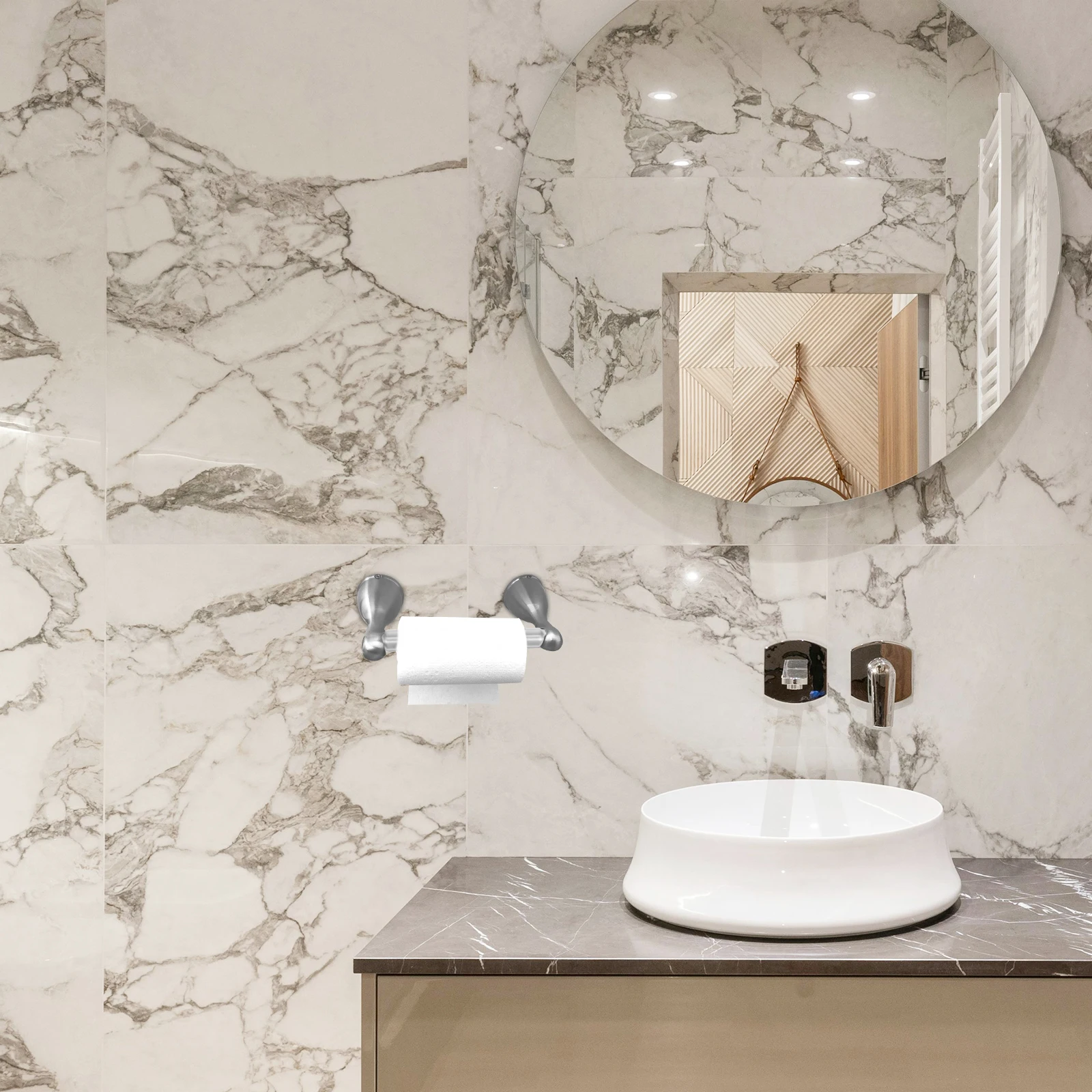 

Stainless Steel Toilet Paper Holder Spring Loaded Adjustable Rod Replacement Tissue Box Easy Install Toilet Roll Extender