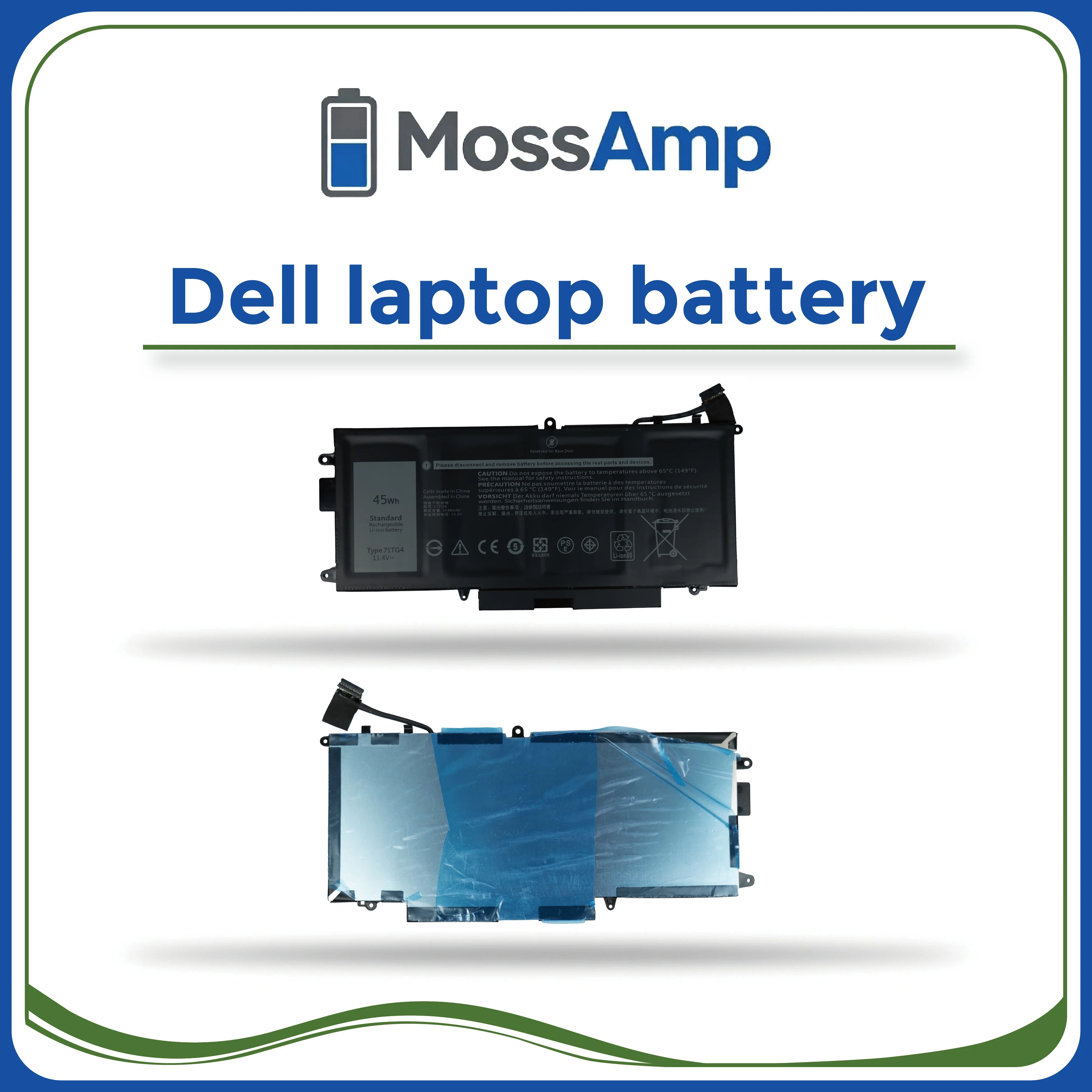 MossAmp 71TG4 11.4V 45Wh Laptop Battery for Dell Latitude 7389 2-in-1 7390 2-in-1 5289 2-in-1 Latitude 12 5289 CFX97 view 3