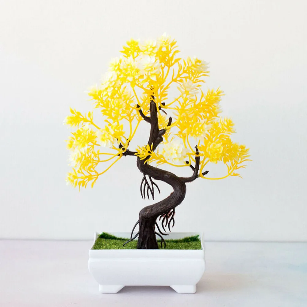 Artificial Plants Bonsai Small Tree Pot Fake Plant Flowers Potted Ornaments For Home Room Table Decoration Hotel Garden Decor